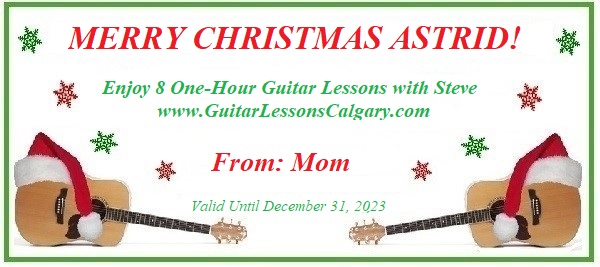 Calgary Guitar Lessons Gift Certificates